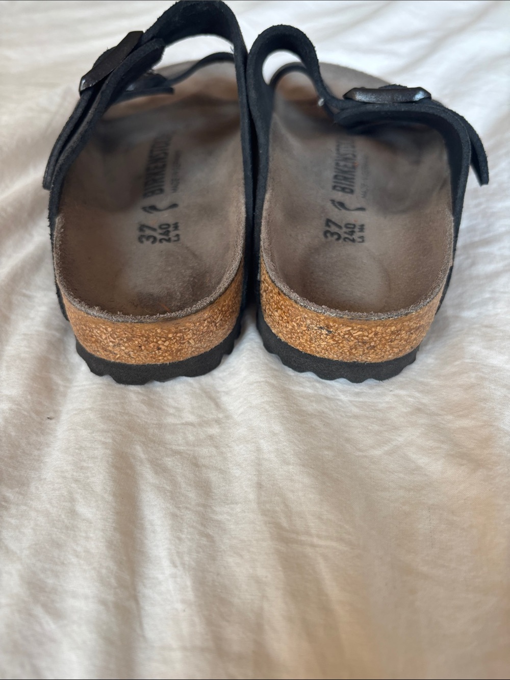 EUC Birkenstock Arizona Washed Metallic Antique Black, 37 - Rare - Picture 4 of 9